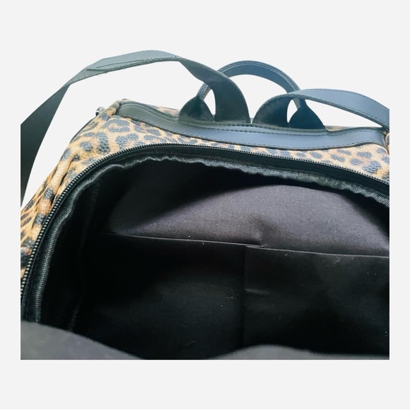 New no tags leopard print book bag backpack school bag side pockets zipper - Picture 8 of 10